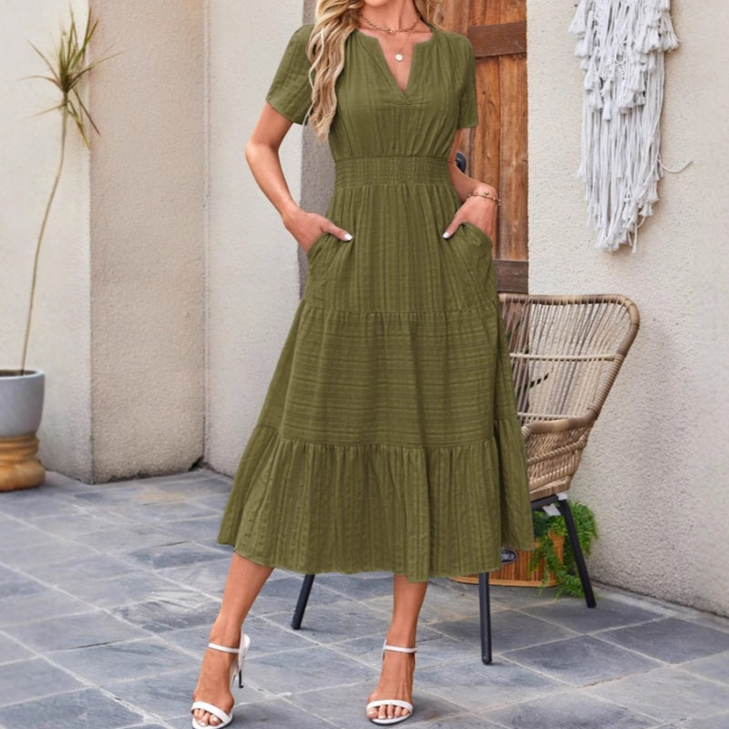 🔥👗Fodor pamut ruha egyszínű