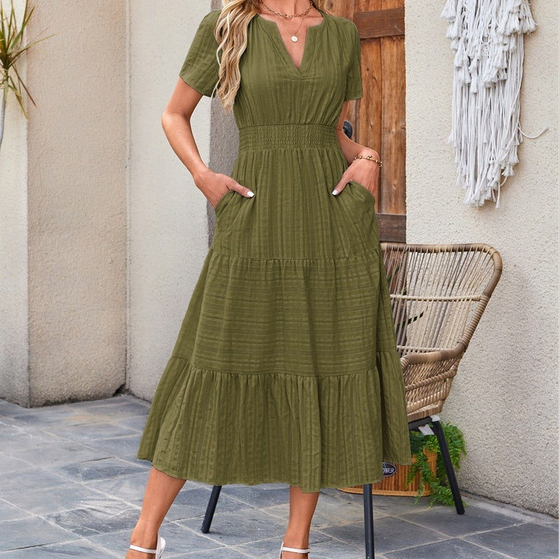 🔥👗Fodor pamut ruha egyszínű
