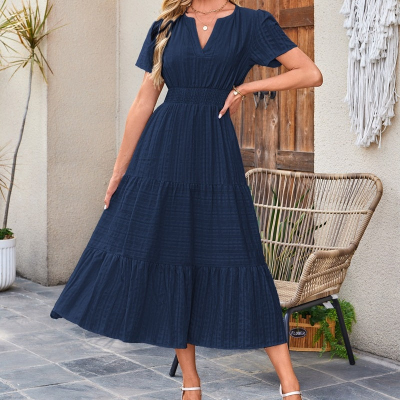 🔥👗Fodor pamut ruha egyszínű