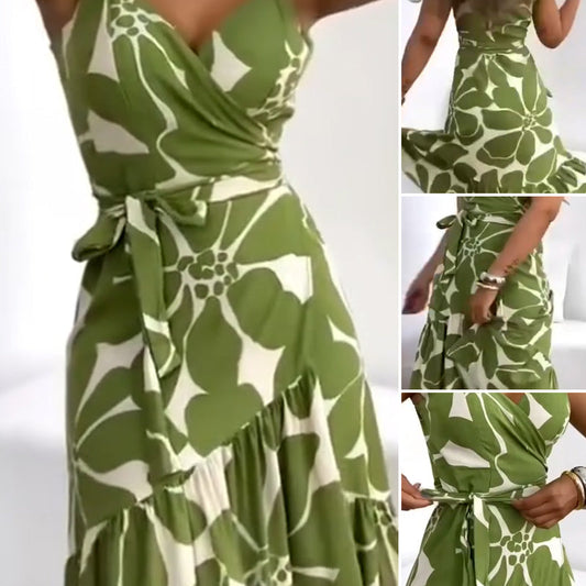 Módní tištěné šaty na špagety pro ženy