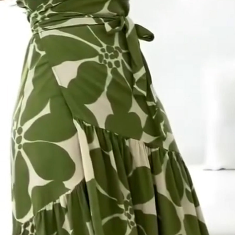 Módní tištěné šaty na špagety pro ženy