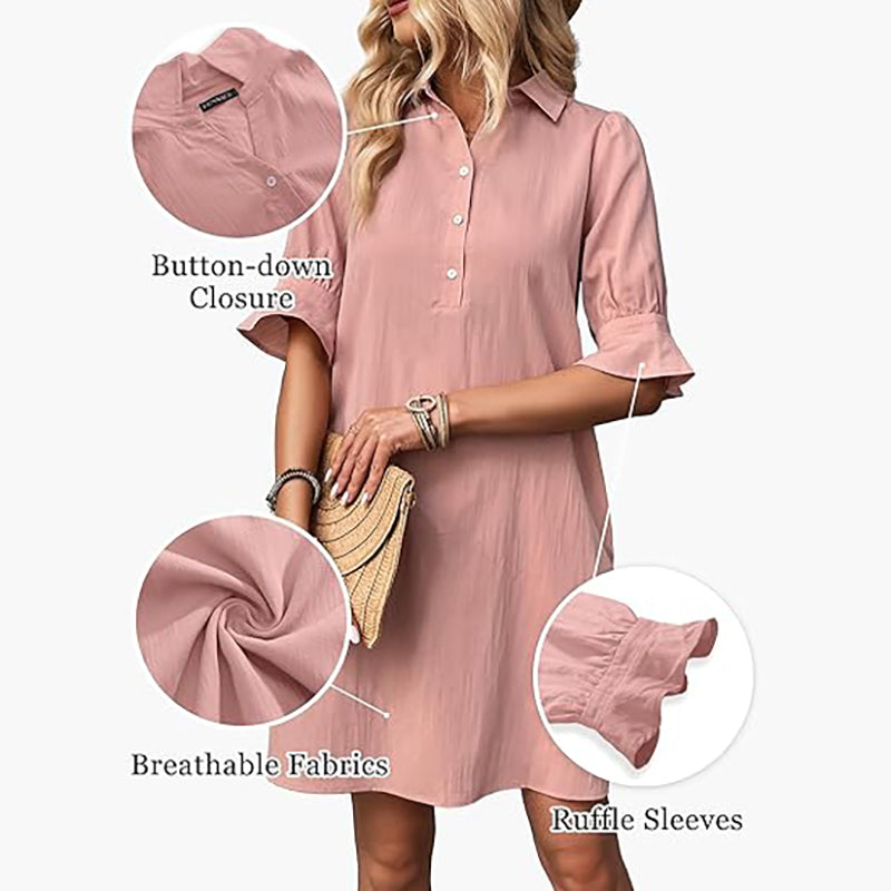 👗Elegáns ingruha fodros ujjakkal