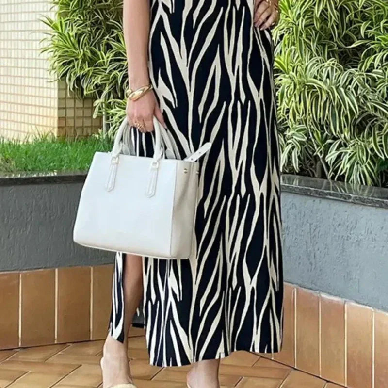 ✨V-nyakú női ruha oldalsó hasítékkal