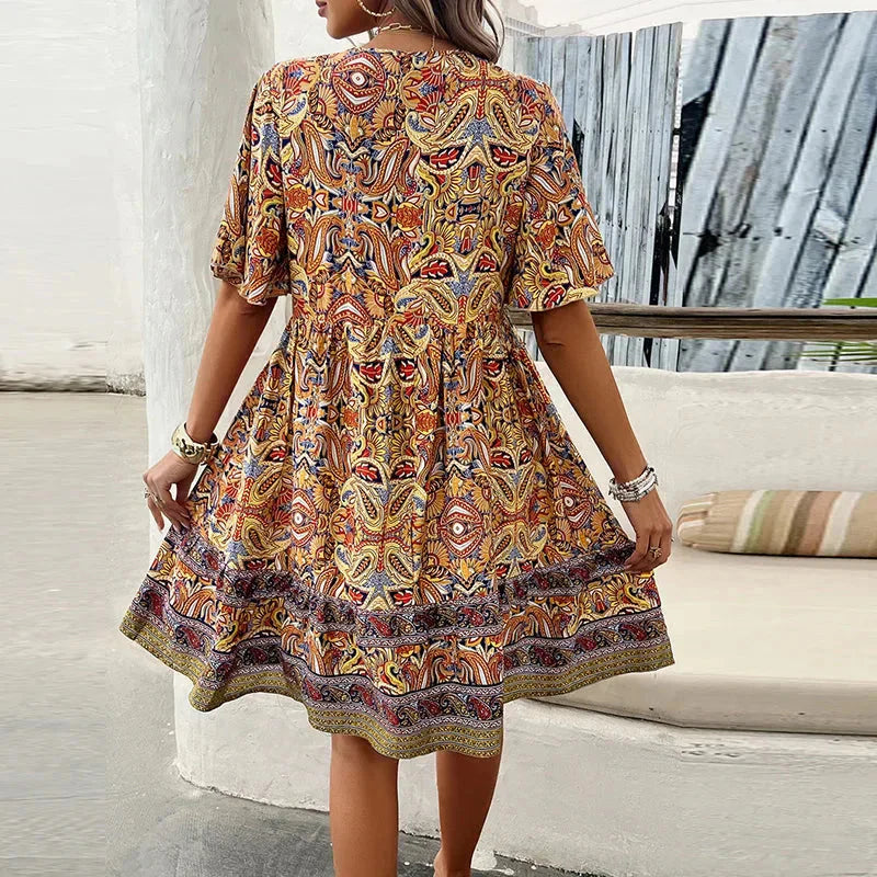 👗Virágos V-nyakú női ruhák