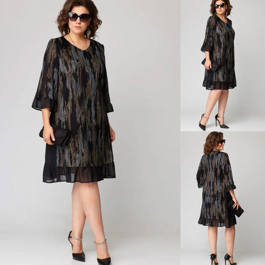 ✨csíkos női nagy méretű ruhák