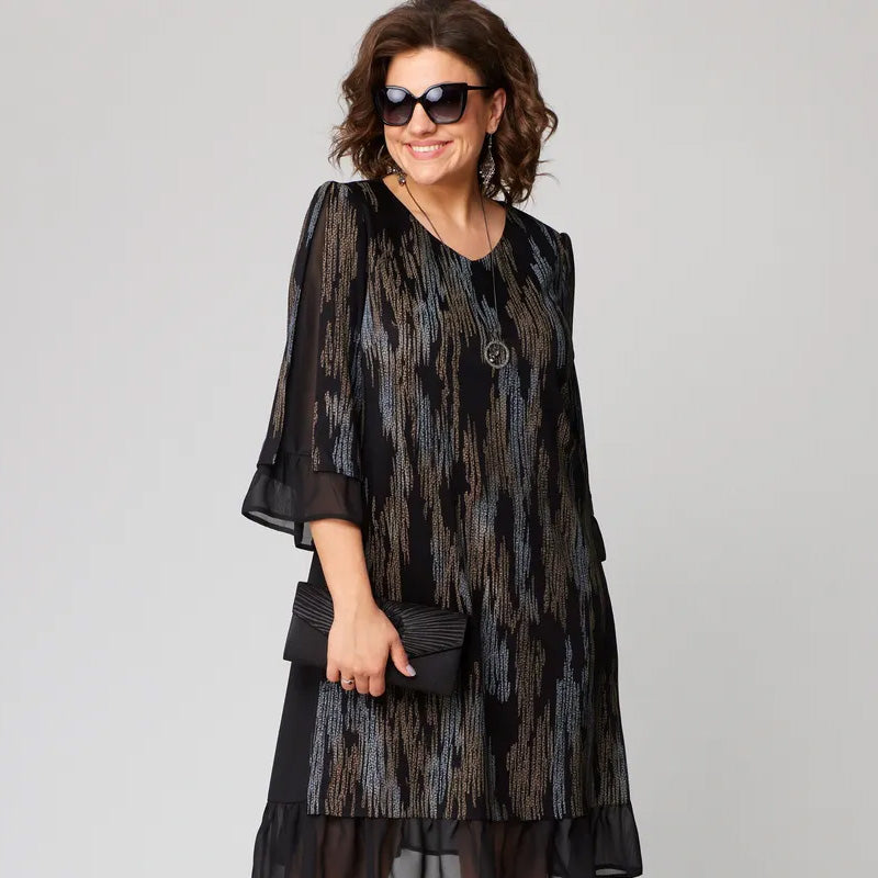 ✨csíkos női nagy méretű ruhák