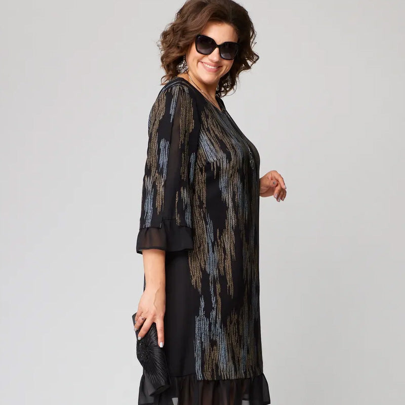 ✨csíkos női nagy méretű ruhák