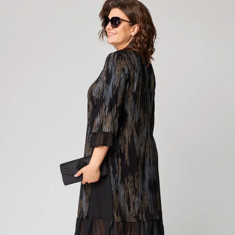 ✨csíkos női nagy méretű ruhák