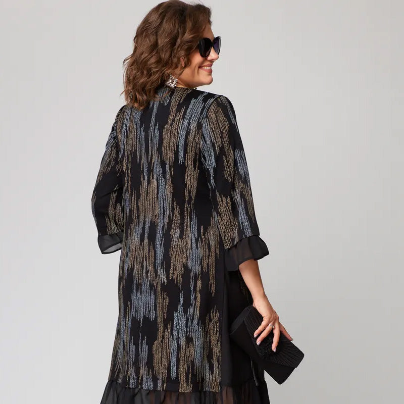 ✨csíkos női nagy méretű ruhák