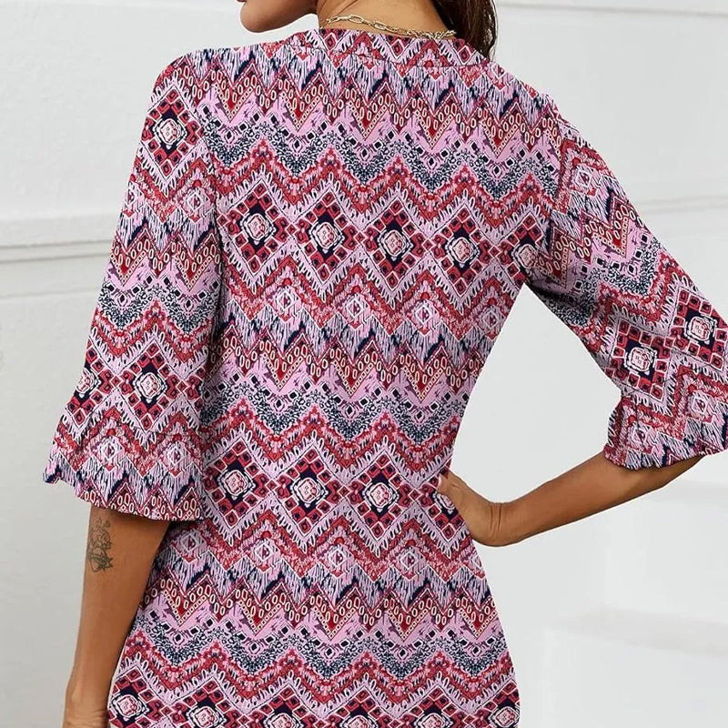 ❤️2025 Új Termékek❤️Elegáns Női Fodros Ujjú V-nyakú Felsők