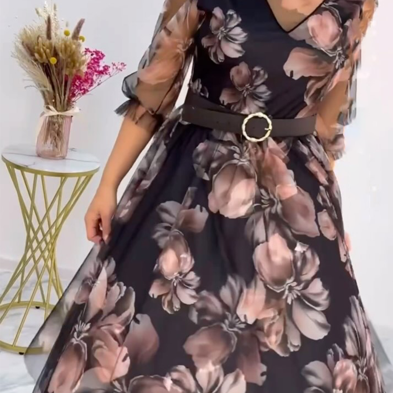 Női virágmintás hálós ruhák