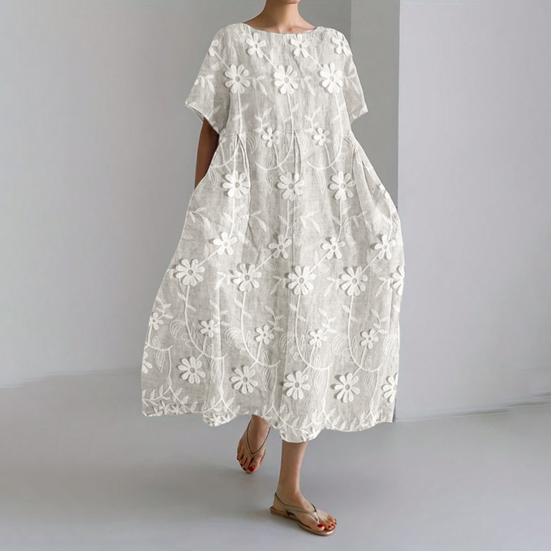 ✨100% lenvászon kényelmes maxi ruha