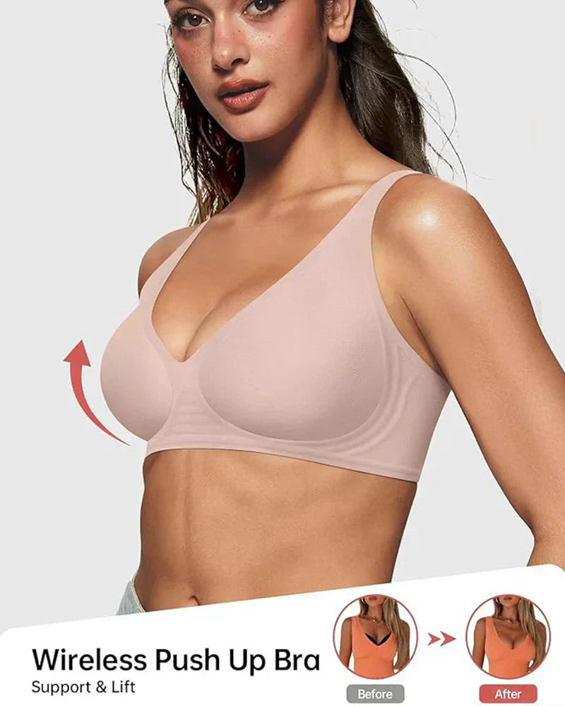 💜Jelly Wireless Női Kényelmes, Merevítő nélküli Melltartók Push Up Melltartók Varrás nélküli Pólók Melltartók Mély V Kivágású Mindennapi Melltartók