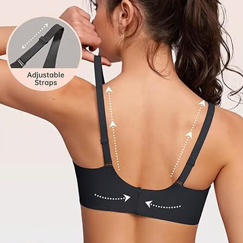 💜Jelly Wireless Női Kényelmes, Merevítő nélküli Melltartók Push Up Melltartók Varrás nélküli Pólók Melltartók Mély V Kivágású Mindennapi Melltartók