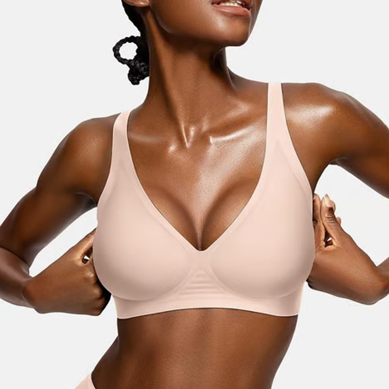 💜Jelly Wireless Női Kényelmes, Merevítő nélküli Melltartók Push Up Melltartók Varrás nélküli Pólók Melltartók Mély V Kivágású Mindennapi Melltartók