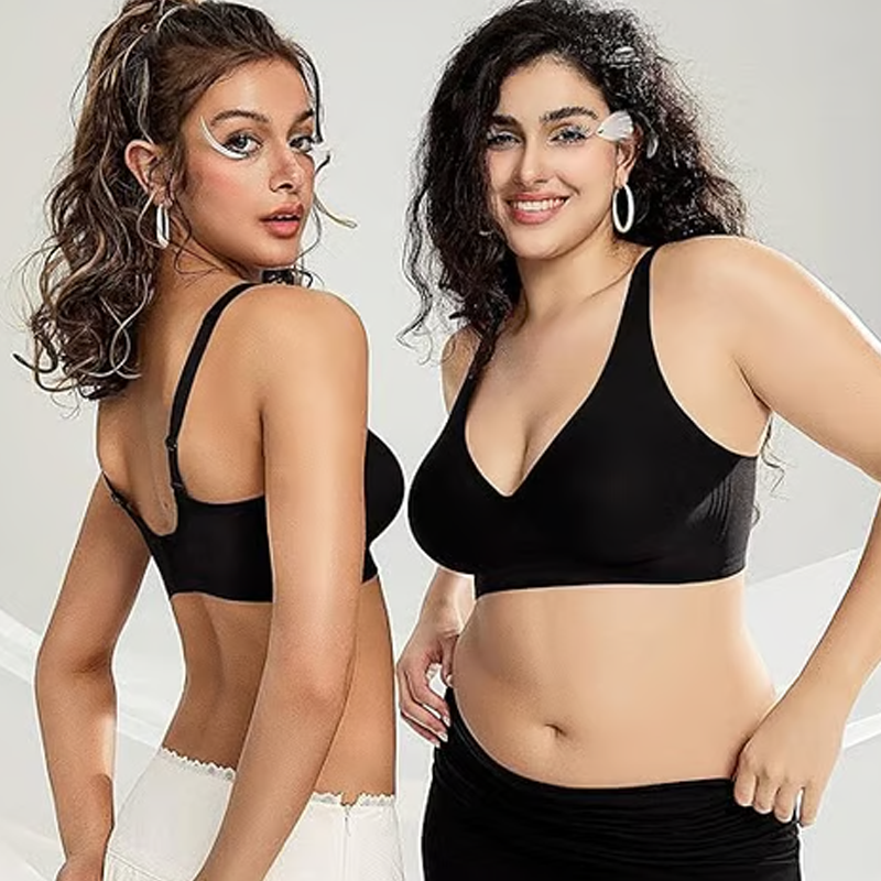 💜Jelly Wireless Női Kényelmes, Merevítő nélküli Melltartók Push Up Melltartók Varrás nélküli Pólók Melltartók Mély V Kivágású Mindennapi Melltartók