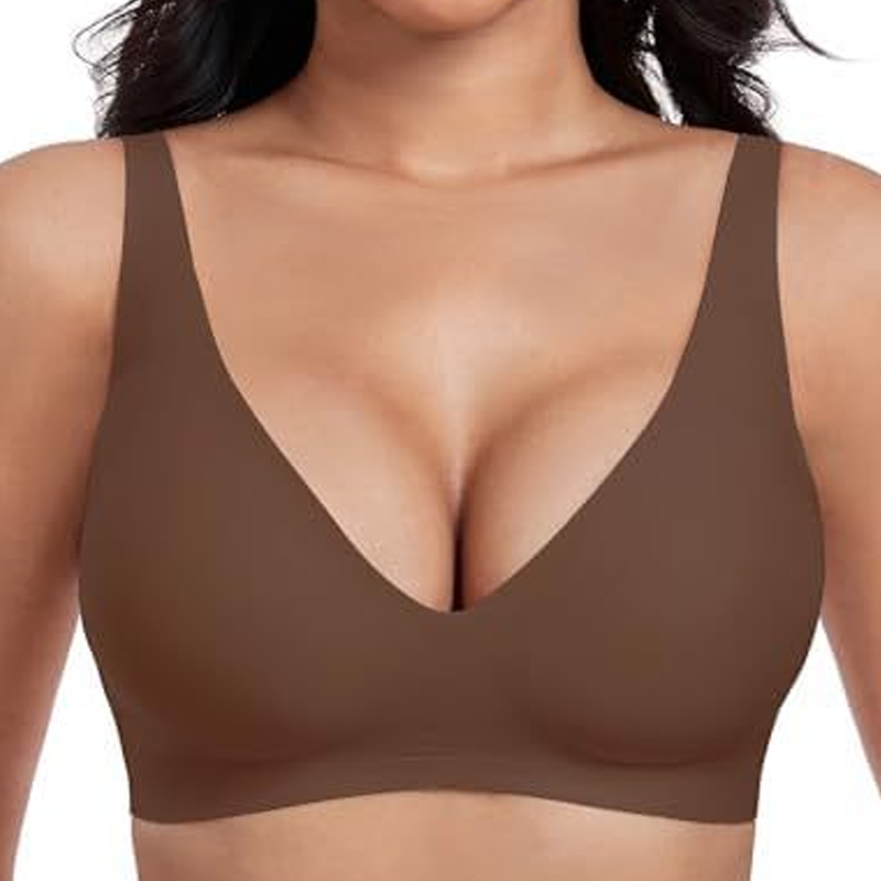 💜Jelly Wireless Női Kényelmes, Merevítő nélküli Melltartók Push Up Melltartók Varrás nélküli Pólók Melltartók Mély V Kivágású Mindennapi Melltartók