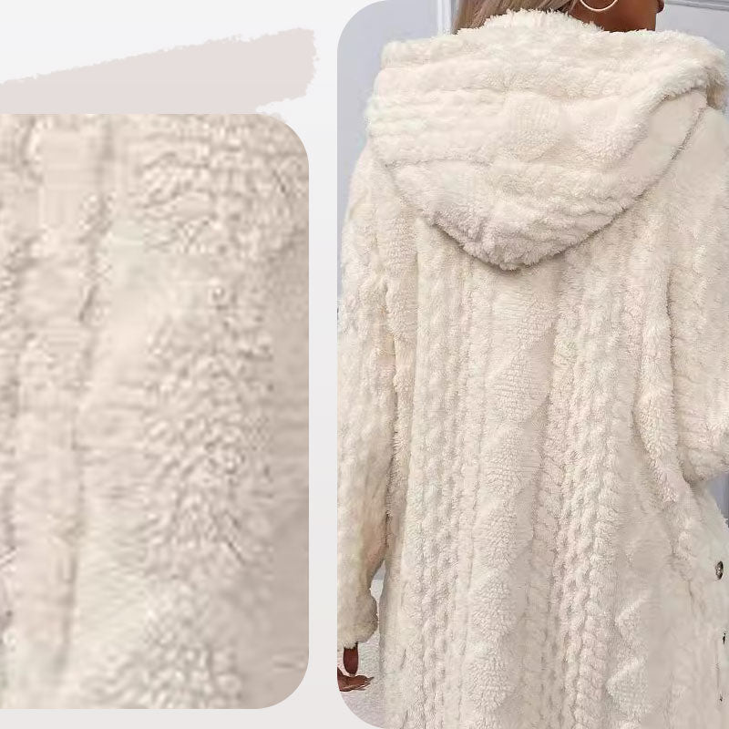 🔥 Női Meleg Gyémánt Mintás Kapucnis Kabát 🌨️💕