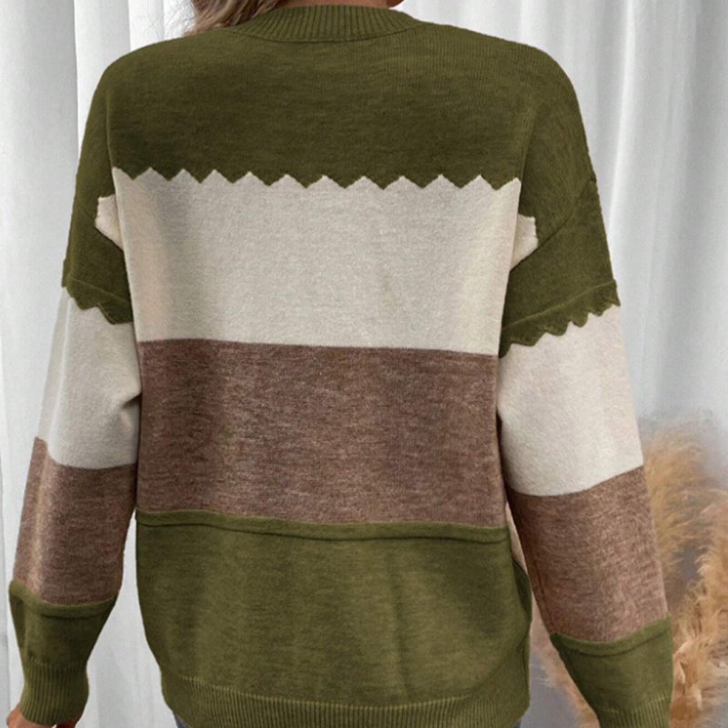 Női egyszínű hosszú ujjú pulóver