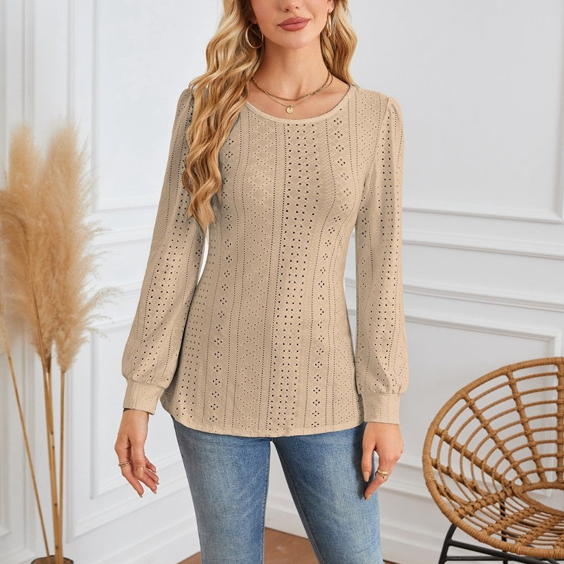 Női hosszú ujjú tunika kivágásokkal