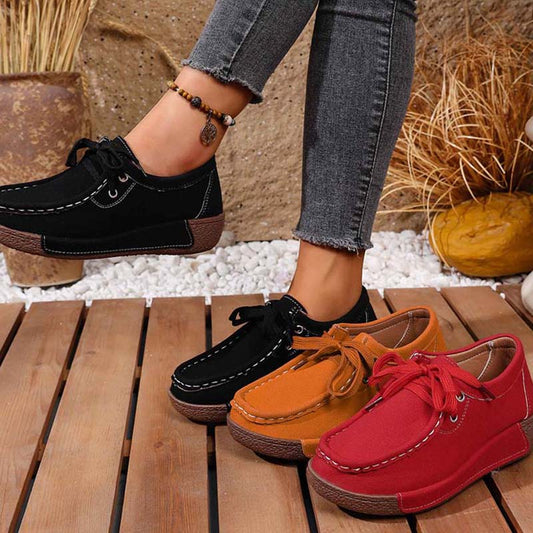 Női alkalmi magasított platformos csipkés loafer cipő