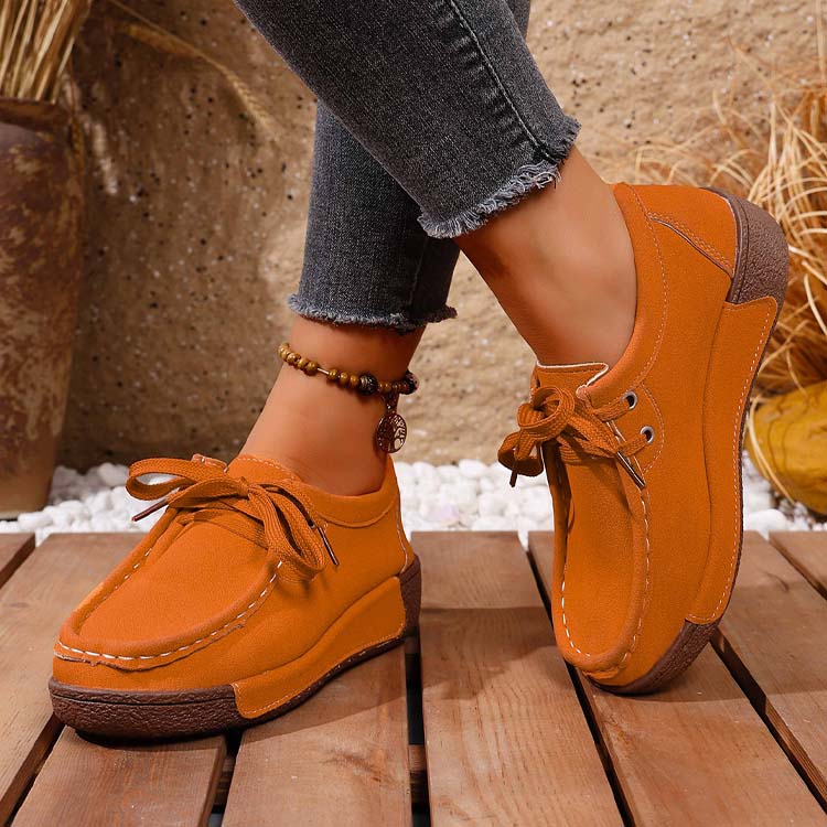 Női alkalmi magasított platformos csipkés loafer cipő