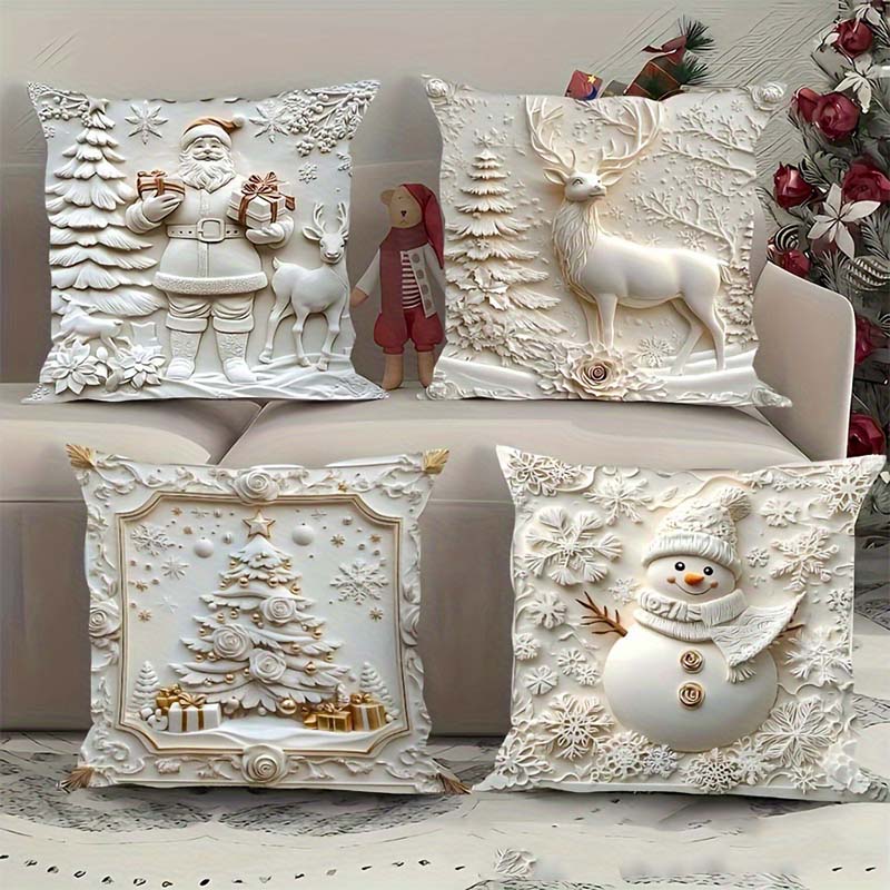 Elegáns karácsonyi díszpárnahuzatok