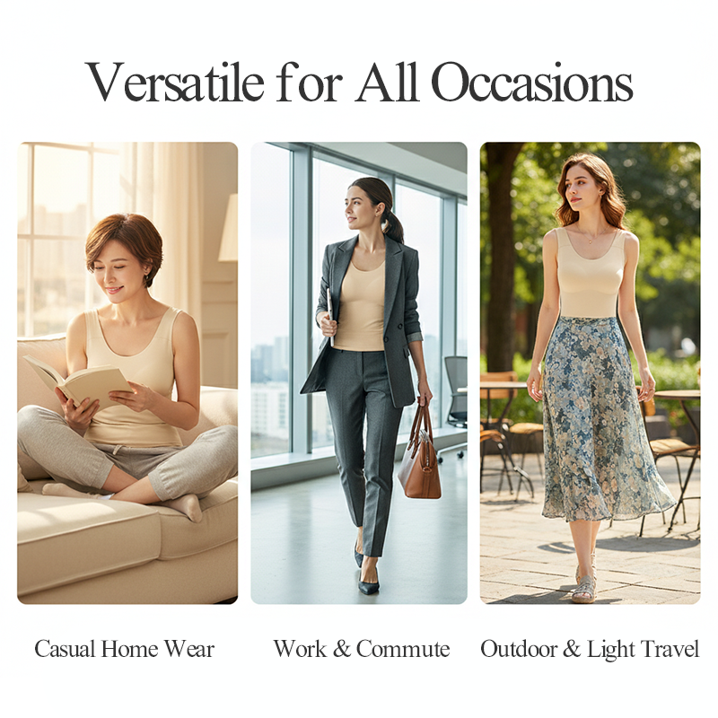 【Hármas funkció: melegítő, formázó és vállpárnás】 Téli, béléssel ellátott, melegítő melltartó póló Beépített, kivehető melltartó betétekkel és láthatatlan vállpárnákkal - Fitt formázás