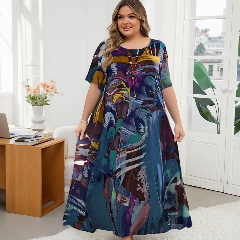 [S-4XL]✨Légszerű ruha élénk, trópusi színekben