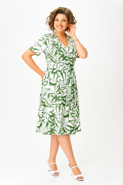 [S-5XL] Elegáns virágmintás ruha, nagy méret | V-nyakú, kényelmes és szellős, ideális