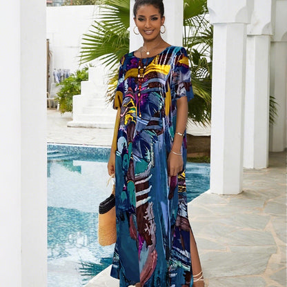 [S-4XL]✨Légszerű ruha élénk, trópusi színekben