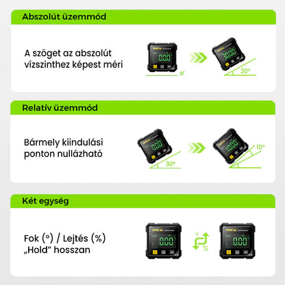 📐 Négyoldalas mágneses digitális szögmérő lézerrel 👷👍