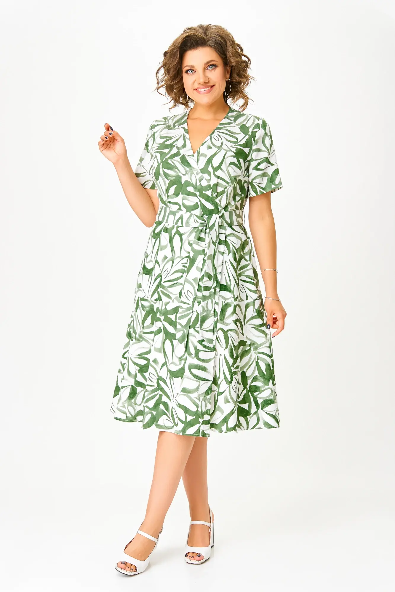 [S-5XL] Elegáns virágmintás ruha, nagy méret | V-nyakú, kényelmes és szellős, ideális