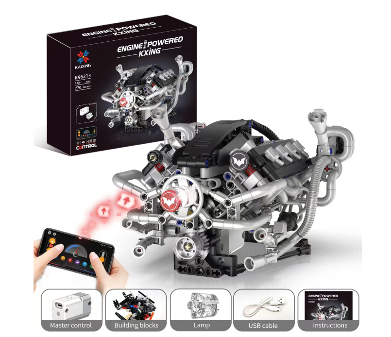 🔥 Dübörgő V8-as motor modell! 🚘 Tanulmányozza az autóipari mechanikai szerkezetet 👨‍🔧