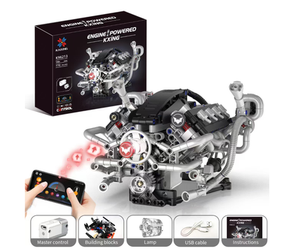 🔥 Dübörgő V8-as motor modell! 🚘 Tanulmányozza az autóipari mechanikai szerkezetet 👨‍🔧