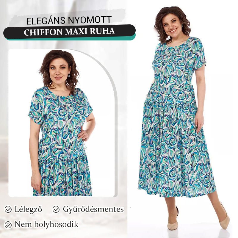 【S-4XL】🏖️Nyári mintás sifon ruha