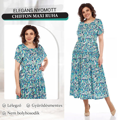 【S-4XL】🏖️Nyári mintás sifon ruha