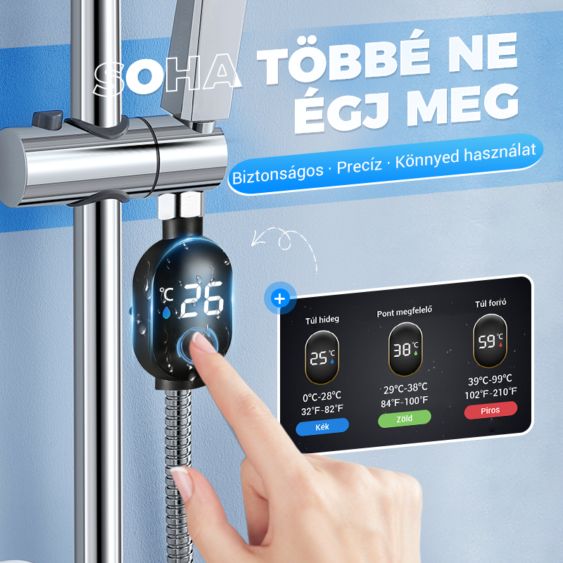 💧Zuhanyzó hőmérő🌡️Nincs több találgatás - azonnali hőmérséklet kijelzés! 🚿Pontos forrázásvédelem