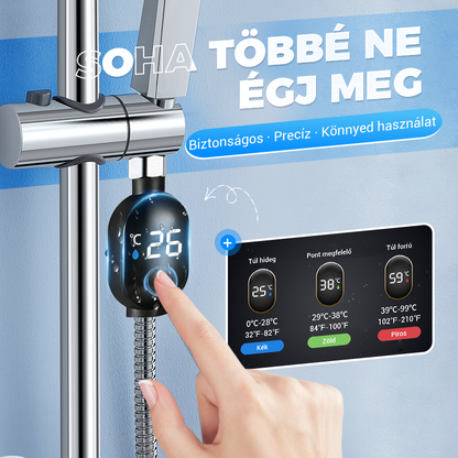 💧Zuhanyzó hőmérő🌡️Nincs több találgatás - azonnali hőmérséklet kijelzés! 🚿Pontos forrázásvédelem