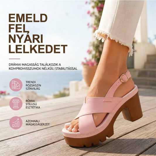🌸 Női platform szandál – keresztpántos kivitel | Kényelmes, nyári, utánvét – Utánvét 🔥
