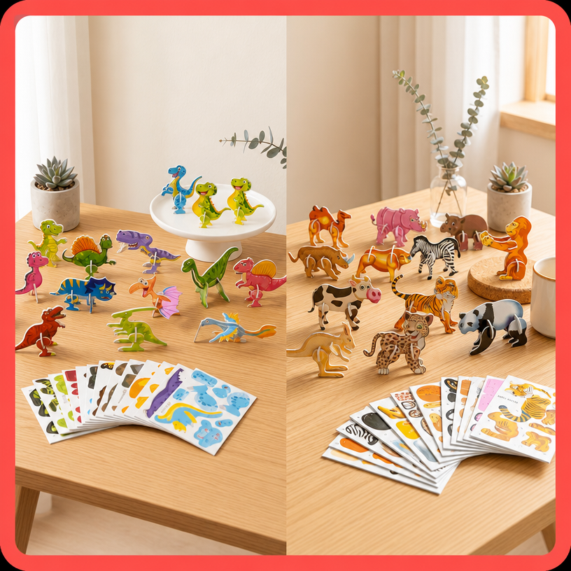 🎠Vidám időtöltés kicsiknek! DIY 3D-s rajzfilm puzzle (25 darabos készlet)(🔥 1-et fizet, 2-t kap!)