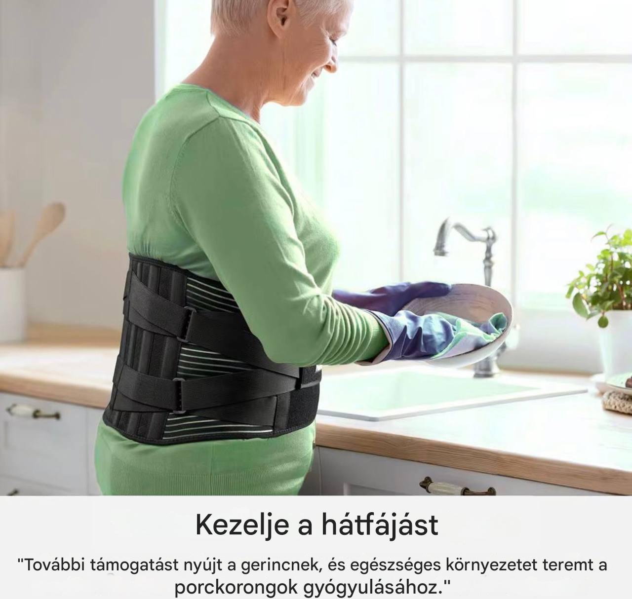 Ortopéd deréktámasztó öv - Csökkenti a hátfájást, a porckorongsérvet és támogatja a gerincet💪✨