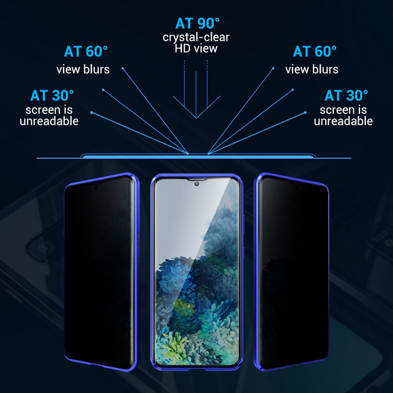 ⚡🧲 Mágneses edzett üveg kétoldalas telefon tok Samsung S23-S25 sorozathoz 📱🛡️