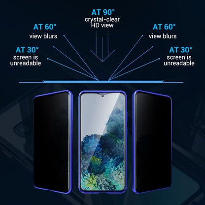 ⚡🧲 Mágneses edzett üveg kétoldalas telefon tok Samsung S23-S25 sorozathoz 📱🛡️