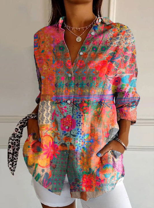 Kima - Elegáns virágmintás blúz