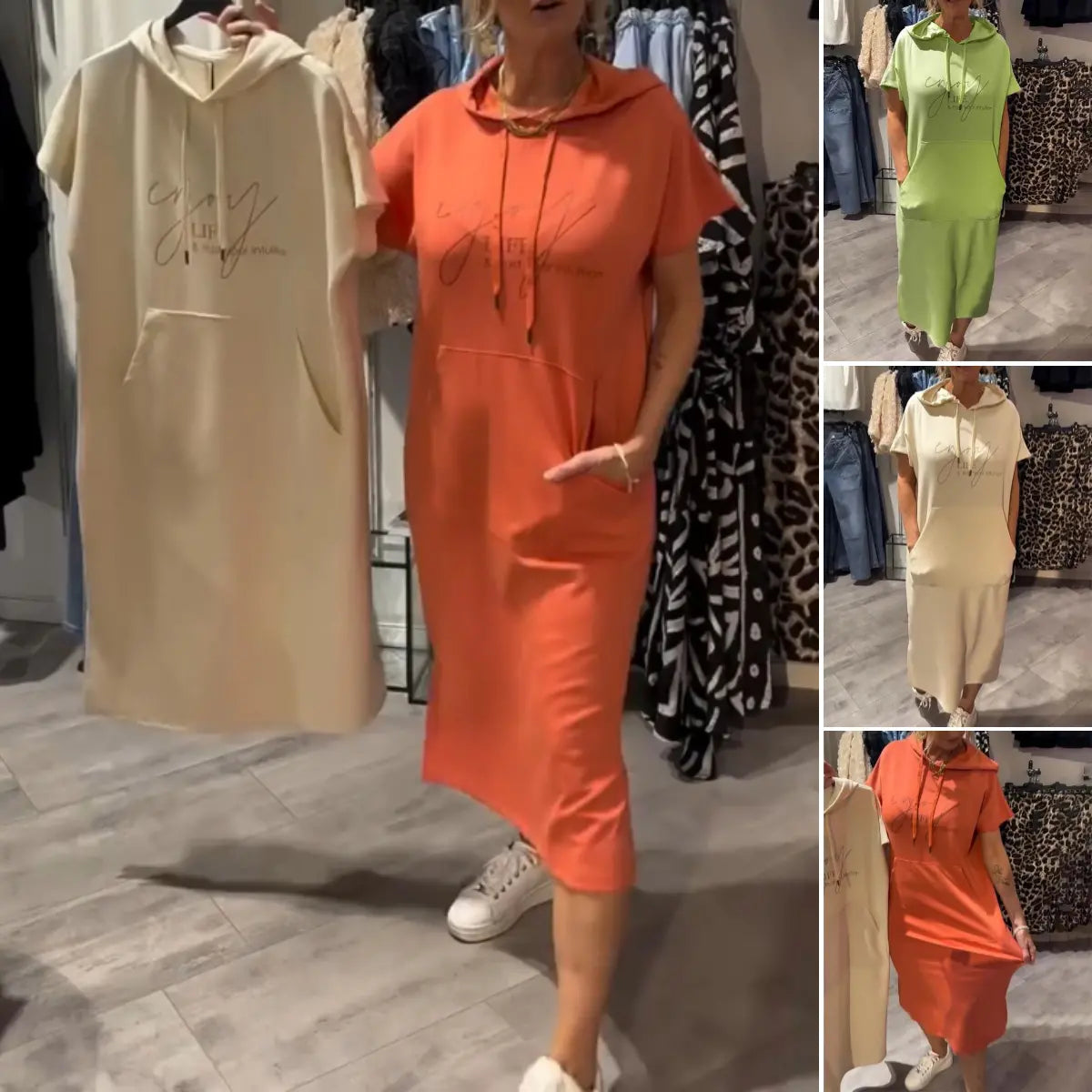 💥🔥👗【S-5XL】2025 új nyári stílusú, laza, kényelmes és lélegző, plus size pulóverruha