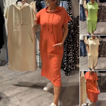 💥🔥👗【S-5XL】2025 új nyári stílusú, laza, kényelmes és lélegző, plus size pulóverruha