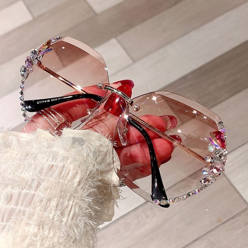 💝Rimless napszemüveg gyémántokkal a nők számára