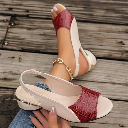 Klára - Krokodilmintás Slingback Szandál