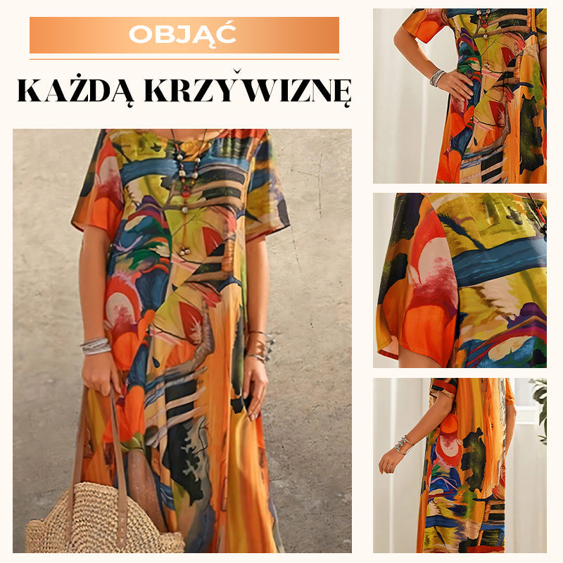 [S-4XL]✨Légszerű ruha élénk, trópusi színekben